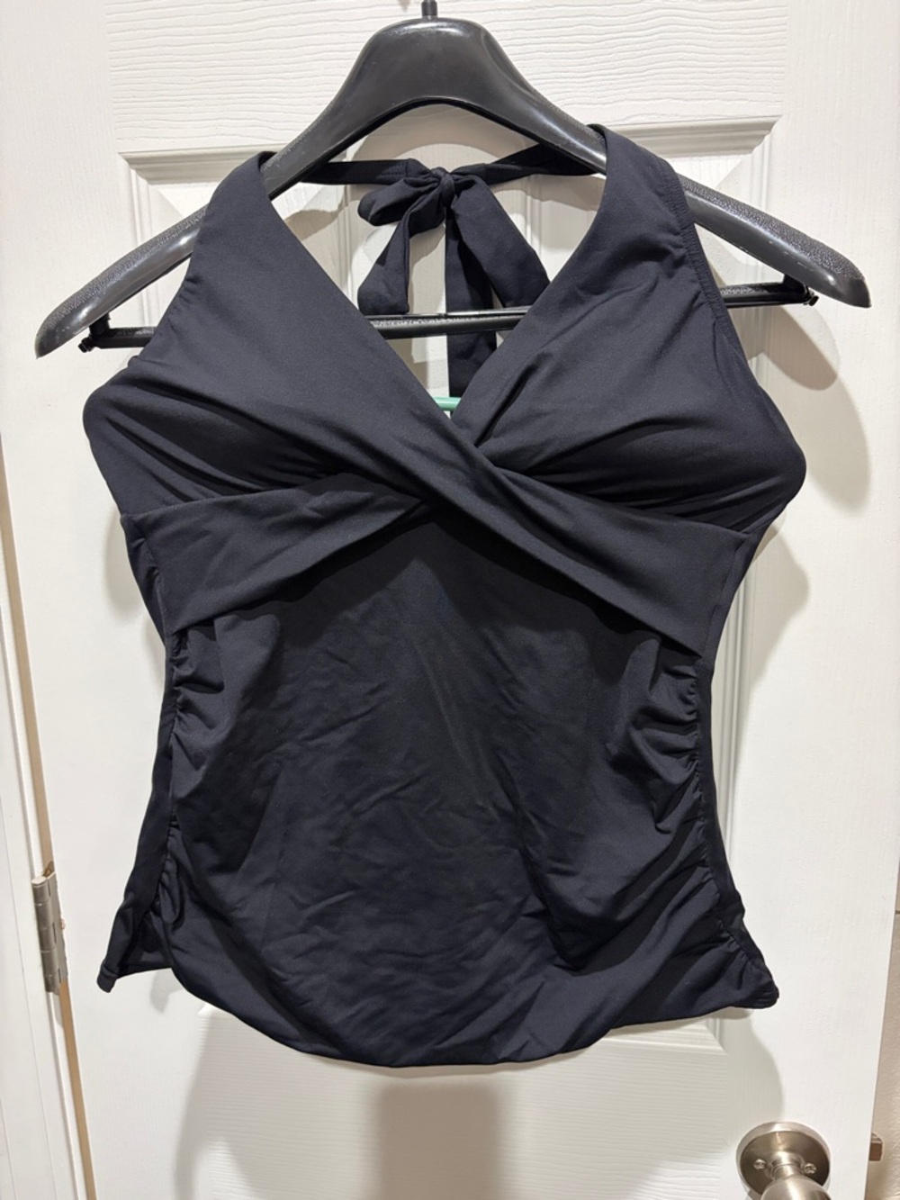 Lands' End Black Halter One-Piece Swimsuit Top